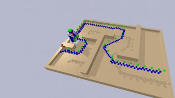 Simulated robot localizing in a maze